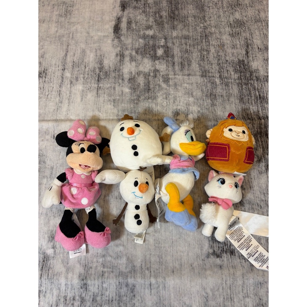 Disney Plush Lot Minnie Mouse Daisy Duck Olaf Marie Squishmallow 6pc Set